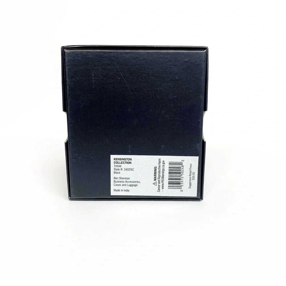 Ben Sherman Black Tri-Fold Genuine Leather Wallet